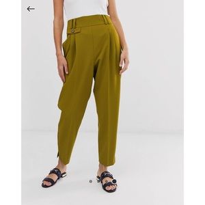 Tailored Smart High Waist Balloon Pants in retro mustard/gold